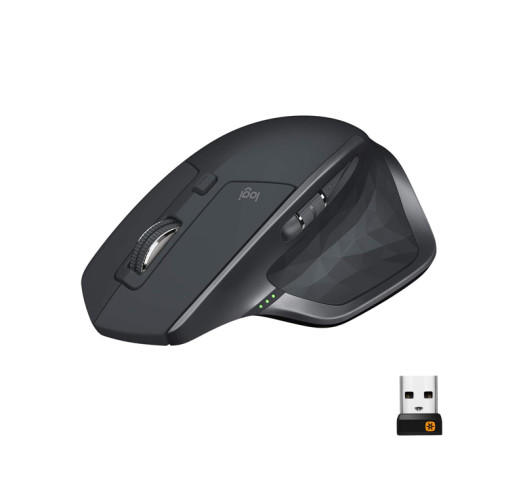 Logitech MX Master 2S Wireless Mouse – Use on Any Surface, Hyper-Fast Scrolling, Ergonomic Shape, Rechargeable, Control Upto 3 Apple Mac and Windows Computers (Bluetooth or USB), Graphite